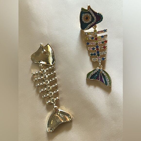 fish drop earrings A450 - Picture 4 of 5